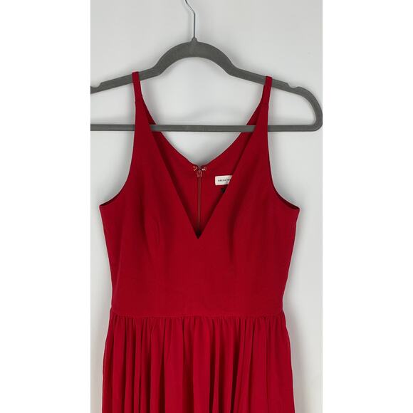Dress The Population Alicia Midi Dress Womens Small Garnet Red Chiffon Crepe - Picture 5 of 11